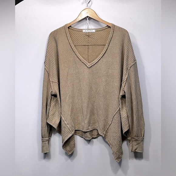 Free People We the free Coraline Thermal Top Womens Size XS Olive Tapenade Boho - Picture 2 of 10